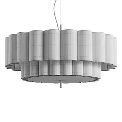 Folia large scalloped natural linen pendant — Ver 2
