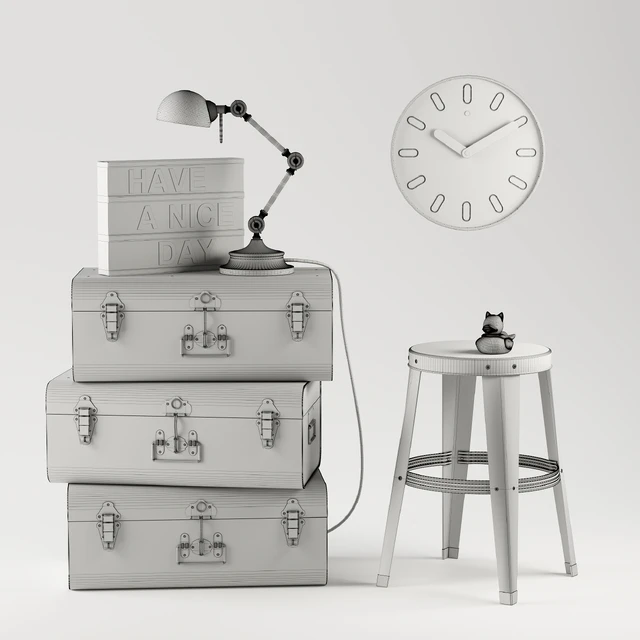Decorative set of chests-metal suitcases — Descargar