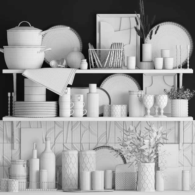 Декоративный набор для кухни 16. Vray — Скачать