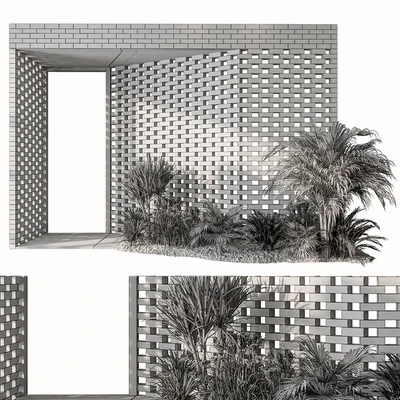 Outdoor Entrance Parametric Brick Wall - Architecture Element 53 — Ver 3