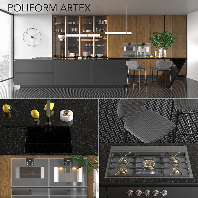 Kitchen Poliform Varenna Artex (vray GGX, corona PBR) — Descargar
