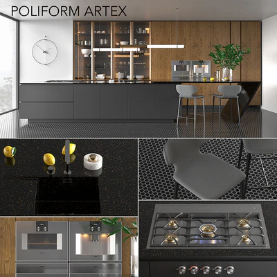 Kitchen Poliform Varenna Artex (vray GGX, corona PBR) — Ver 1