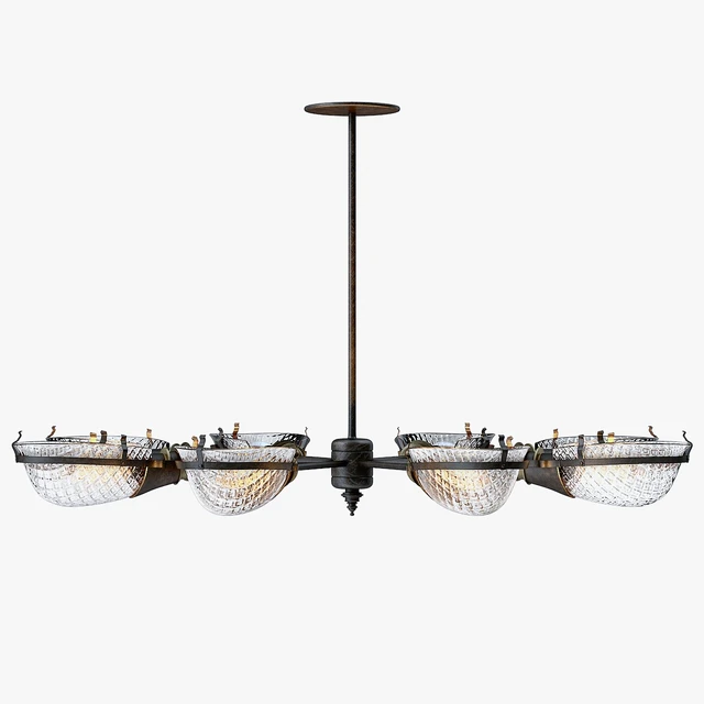 Early Style Quilted Glass Operating Room Light Chandelier — Descargar