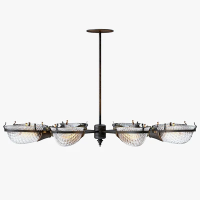 Early Style Quilted Glass Operating Room Light Chandelier — Ver 2