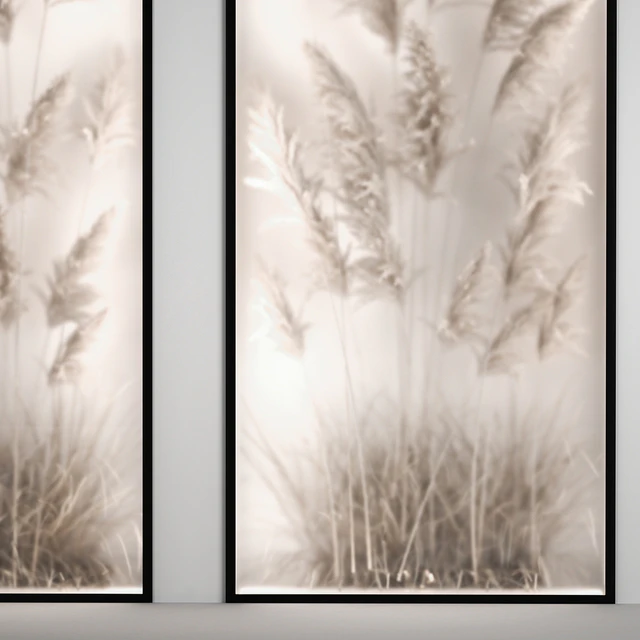 Phytomodule, phytobox and a vertical garden of dried flowers in a niche behind translucent glass cortaderium. Bouquet 282. — Descargar