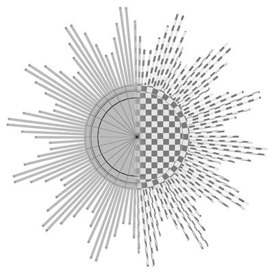 Glasser Metal Starburst Wall Mirror VARK7277 — Вид 3