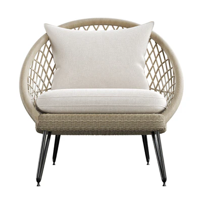 PINEAPPLE Woven resin garden armchair — Вид 3