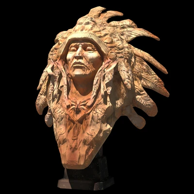 Sculpture Native American Indian — Ver 1