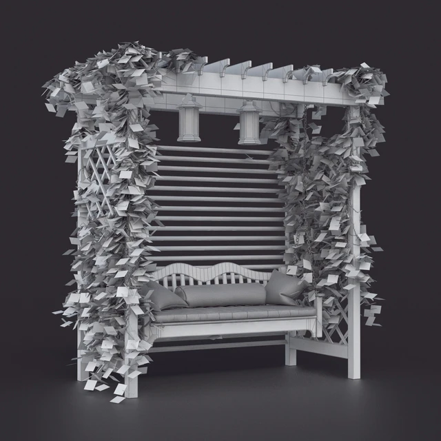 Garden swing in the style of Provence, white — Descargar
