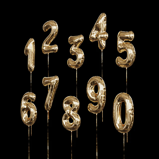 Inflatable foil balloons. Numbers. — Download