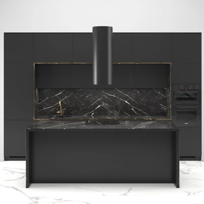 Modern straight kitchen INGE with the island 01 — Ver 1