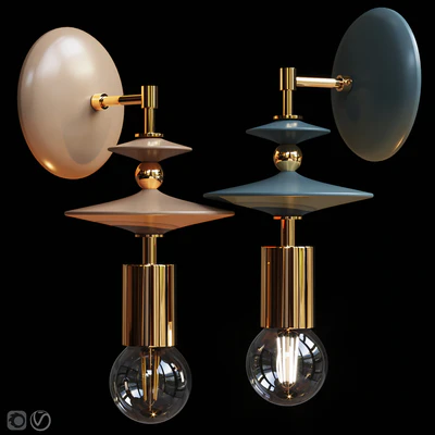 Бра Beaded Saucers Sconce Gray, Terracotta — Вид 1