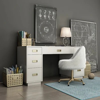 WRIGHTED TABLE Restoration Hardware, AVALON WITH WAXED WHITE STORAGE BOXES — Ver 1