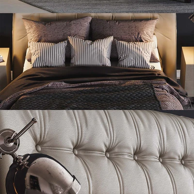 Modrest Codex Mid-Century Grey Leatherette Bed — Вид 3