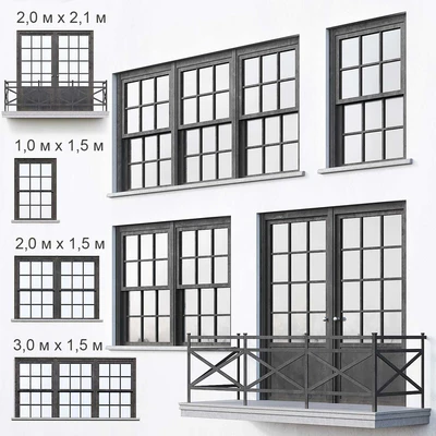 Black loft windows — Вид 1
