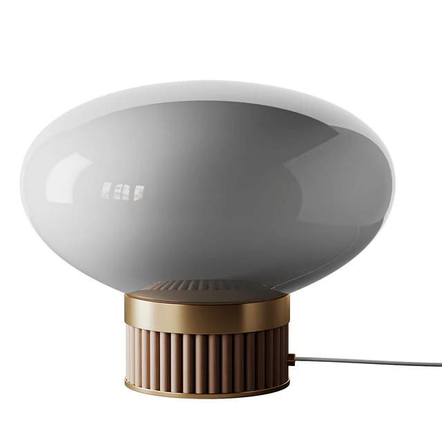 Brass, bamboo and opal glass lamp, Dolce — Descargar