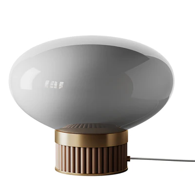 Brass, bamboo and opal glass lamp, Dolce — Ver 2