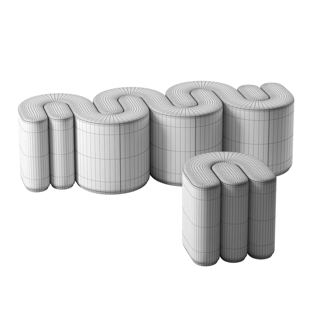 Adel bench and pouf by Baxter — Descargar