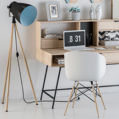 Home Office Wood Blue Set — Ver 2