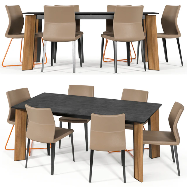 Bonaldo Razor chair Flag table — Descargar
