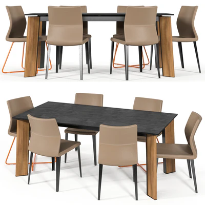 Bonaldo Razor chair Flag table — Ver 1