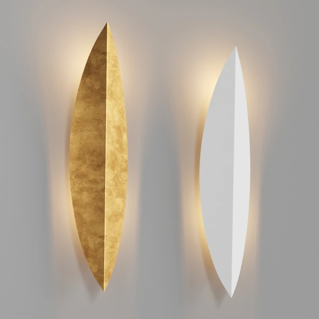 Loftconcept Art Deco Leaf Wall Lamp Gold and White — Descargar