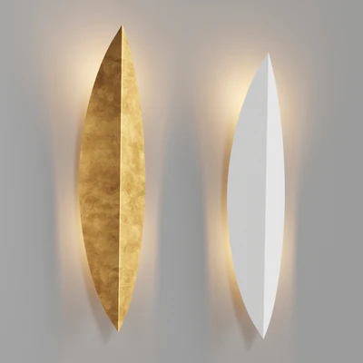 Loftconcept Art Deco Leaf Wall Lamp Gold and White — Ver 1