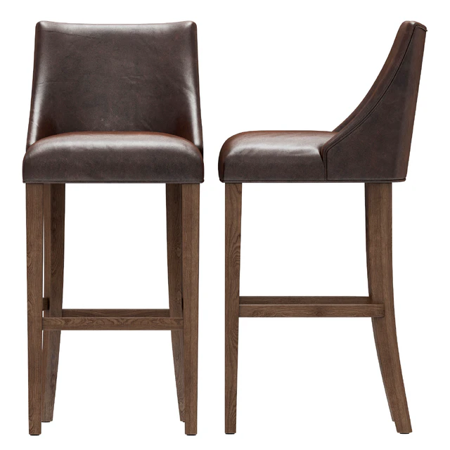Restoration Hardware Ella Leather Armless Stool — Descargar