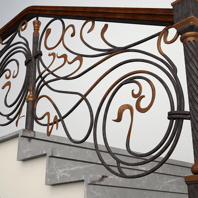 Wrought fence stairs — Ver 2