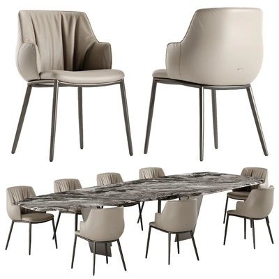 Cattelan Italia Senator table Rihanna chair set — Ver 1