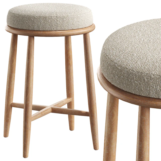 Hobbs Cerused Natural Oak Wood Counter Stool — Скачать