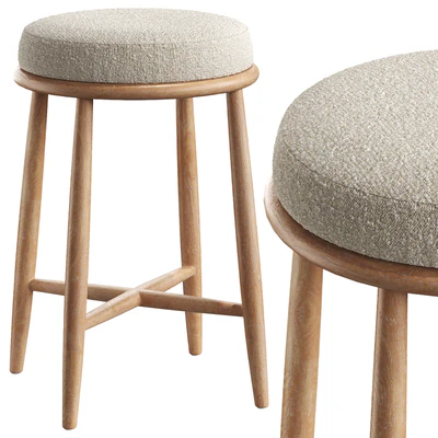 Hobbs Cerused Natural Oak Wood Counter Stool — Вид 1