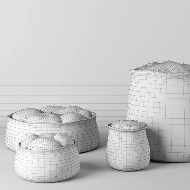 RH Crosshatch concrete vases — Скачать