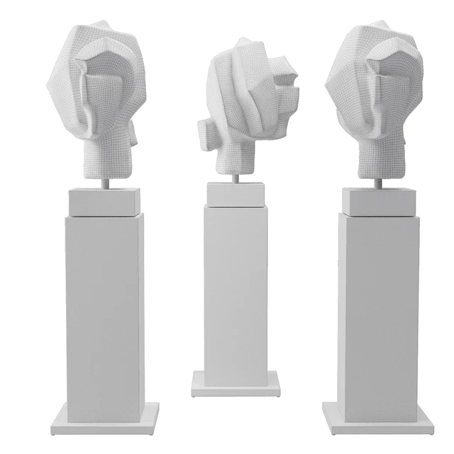 Head cubistic portret sculpture — Скачать