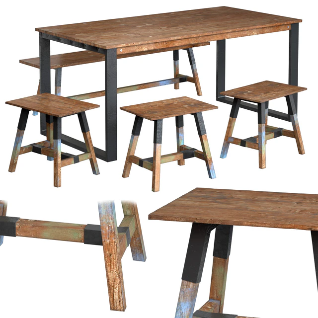 Dining table with teak array Look 180 — Descargar