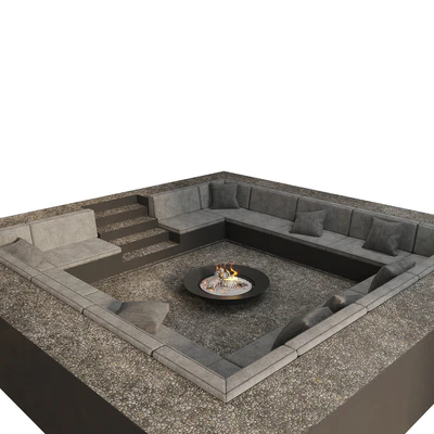 Зона отдыха с диванами и камином — Вид 3