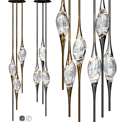 IL PEZZO 12 ROUND CHANDELIER Nickel and Gold — Ver 2