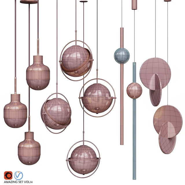 Four Pendant Lights amazing set vol.14 — Скачать