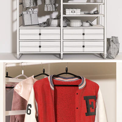 Open wardrobe IKEA elvarli c clothing — Ver 2