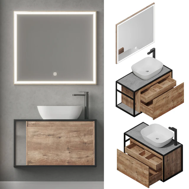 Nova Lite Loft 90 R / L white / rochelier / rustic oak (1 drawer) — Descargar