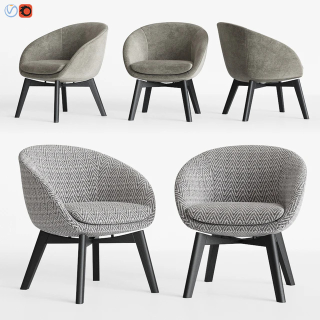 Minotti Russell Little Lounge Fixed Armchair — Descargar