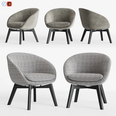 Minotti Russell Little Lounge Fixed Armchair — Ver 1