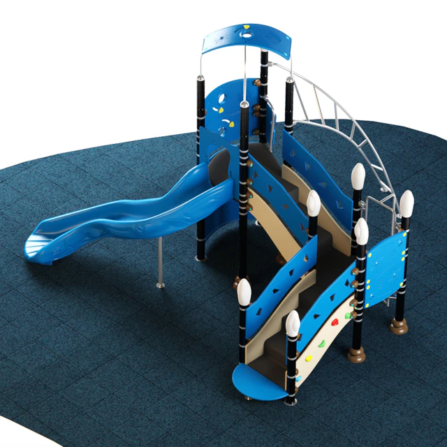 Kids playground equipment with slide climbing 03 — Скачать
