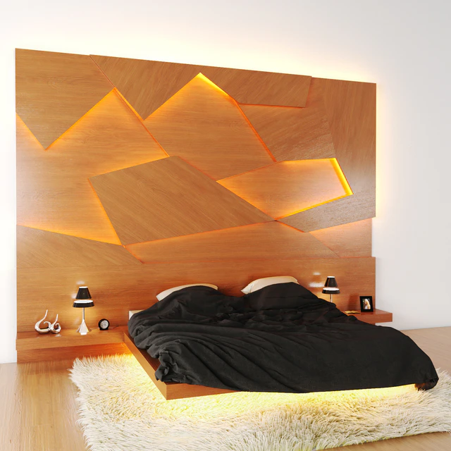 Bed with 3D panel — Descargar