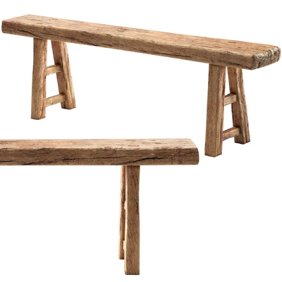 1st Dibs Vintage Antique Elm Wood Bench — Ver 1