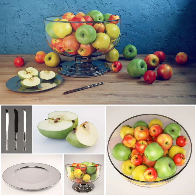 Apple set with Durban Centerpiece Bowl and Durant Beaded Charger — Descargar