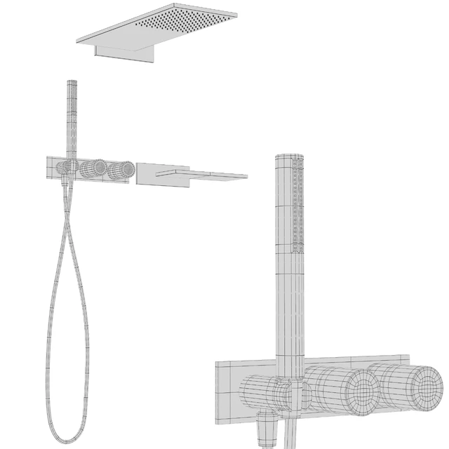 Shower mixer and overhead shower Fantini Milano — Descargar