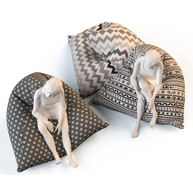 Triangular chair cushions with mannequins — Descargar