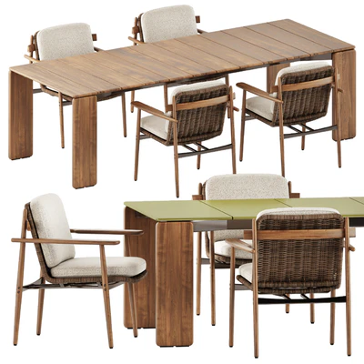 Trio Outdoor Dining chair and Drake Outdoor table by Minotti — Вид 1