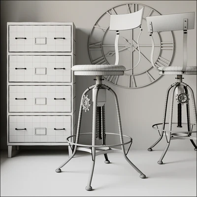 Industrial Clock House Stool — Ver 2